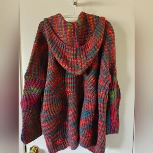 Urban Outfitters Womens Rainbow Hooded Sweater Cardigan